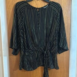 Express black and gold blouse Worn once Smoke free. Size large